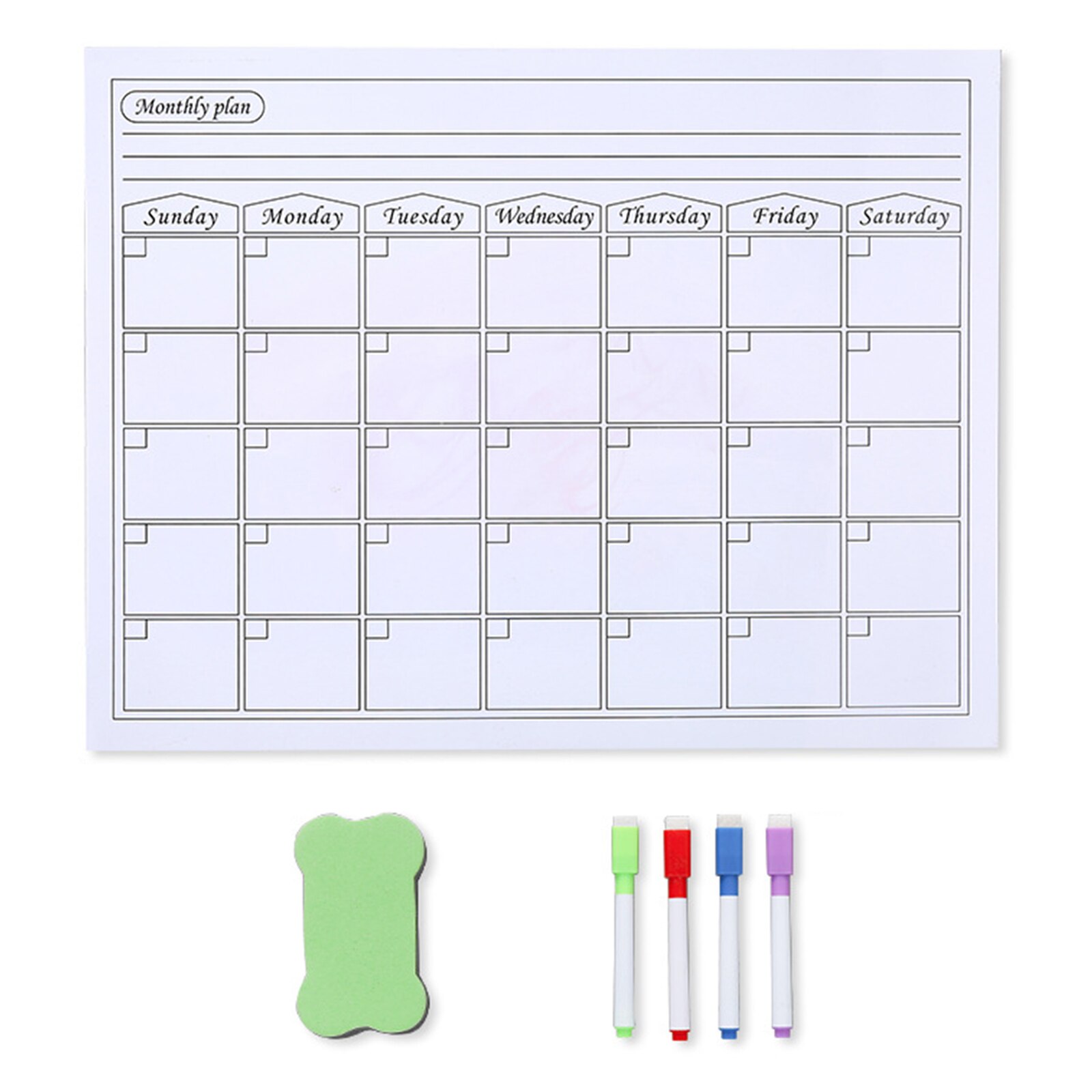 Magnetic Display Family Planner, Refrigerator Sticker, Reusable, Daily, Weekly And Monthly Planner Tool Business Meeting Tool
