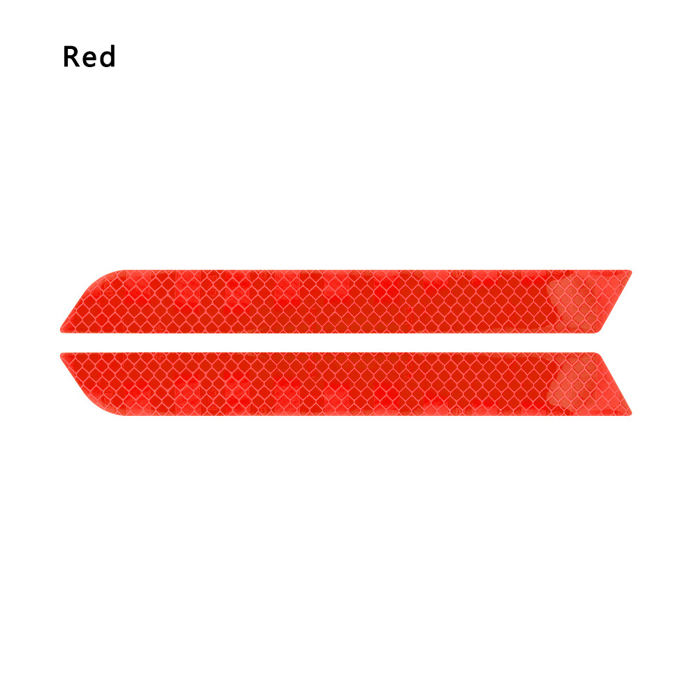 2Pcs Car Reflector Rearview Mirror Reflective Sticker Truck Vehicle Strip Tape Waterproof DIY Car Exterior Styling Accessories: B-red-21.5x2.5cm