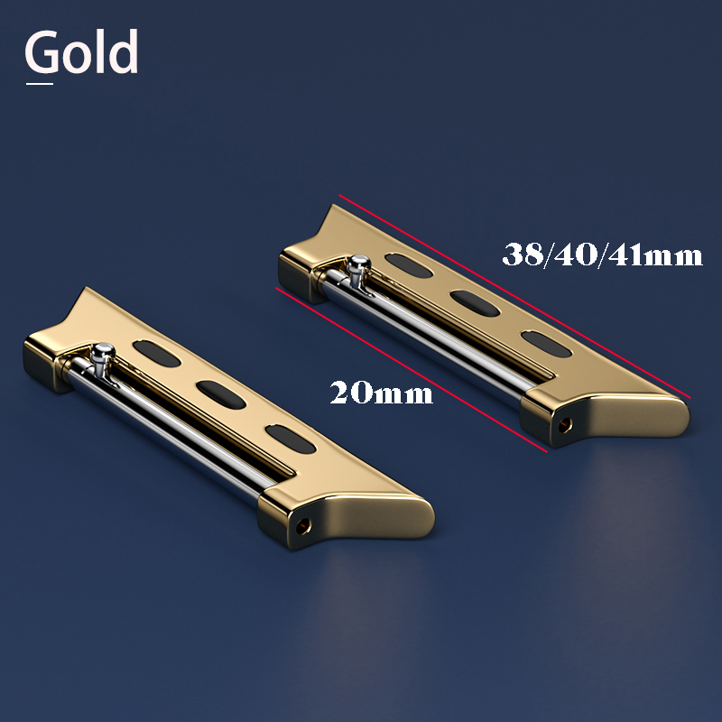 Connector Adapter for Apple Watch Band Series 7/SE/6/5/4/3/2 Quick release Connectors for Iwatch 42/38/45/41mm Stainless Steel: 20-38 Gold