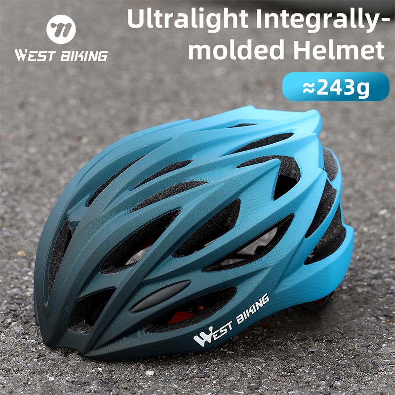 WEST BIKING-casco de ciclismo ultraligero moldeado integralmente para hombre y mujer, casco de carreras, gorra de seguridad para bicicleta de montaña y carretera, accesorios