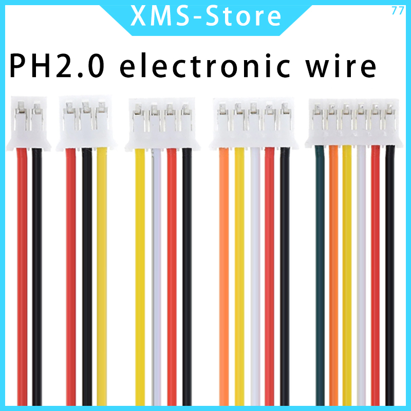 10PCS JST PH2.0 PH 2.0mm Wire Cable Connector 2/3/4/5/6/7/8/9/10/12 Pin 2.0MM Pitch Plug 10CM/20cm/30CM Wire Length 26AWG