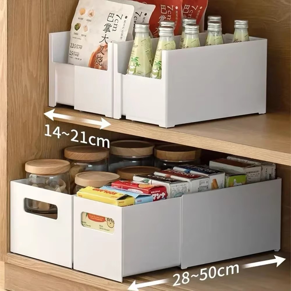 Rechtwinklige Aufbewahrungsbox, Küchenschrank, multifunktionale Schublade, Organizer-Kasten, erweiterbarer Aufbewahrungskorb, Schreibtisch-machen-hoch-Organizer