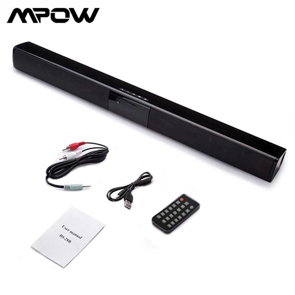 20W Verbeterde Draadloze Bluetooth Soundbar Speaker BS28B Stereo Surround Sound Tv Home Theater Soundbar Subwoofer Met Rca Lijn