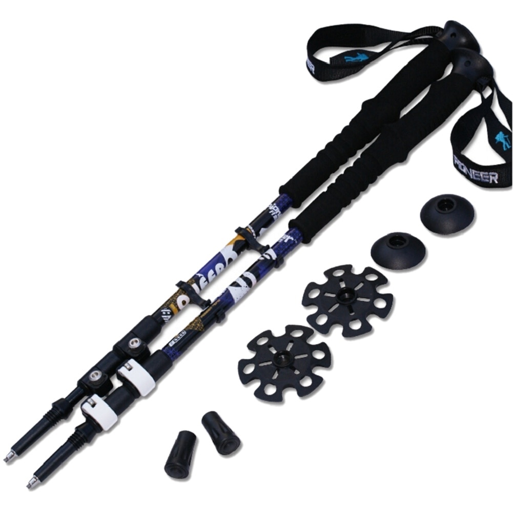 Nordic Walking Poles Telescopic Alpenstock Aluminum Alloy Shooting Walking Stick 1 Pair