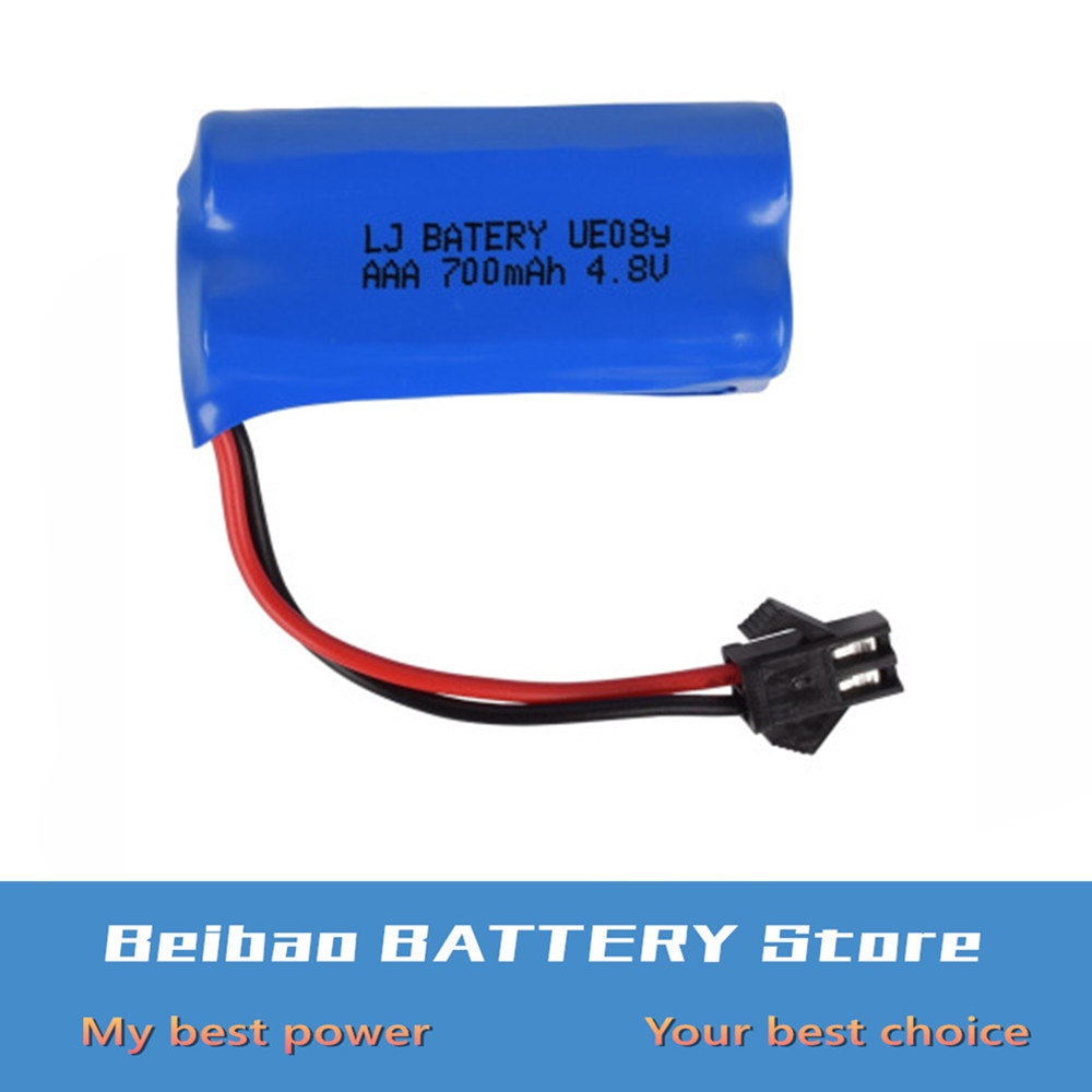 4.8V 700mAH AAA Ni-Cd Rechargeable Battery With SM-2P Plug FOR rc carRC TOY RC Stunt Truck 4.8v 700mah ni-cd battery pack