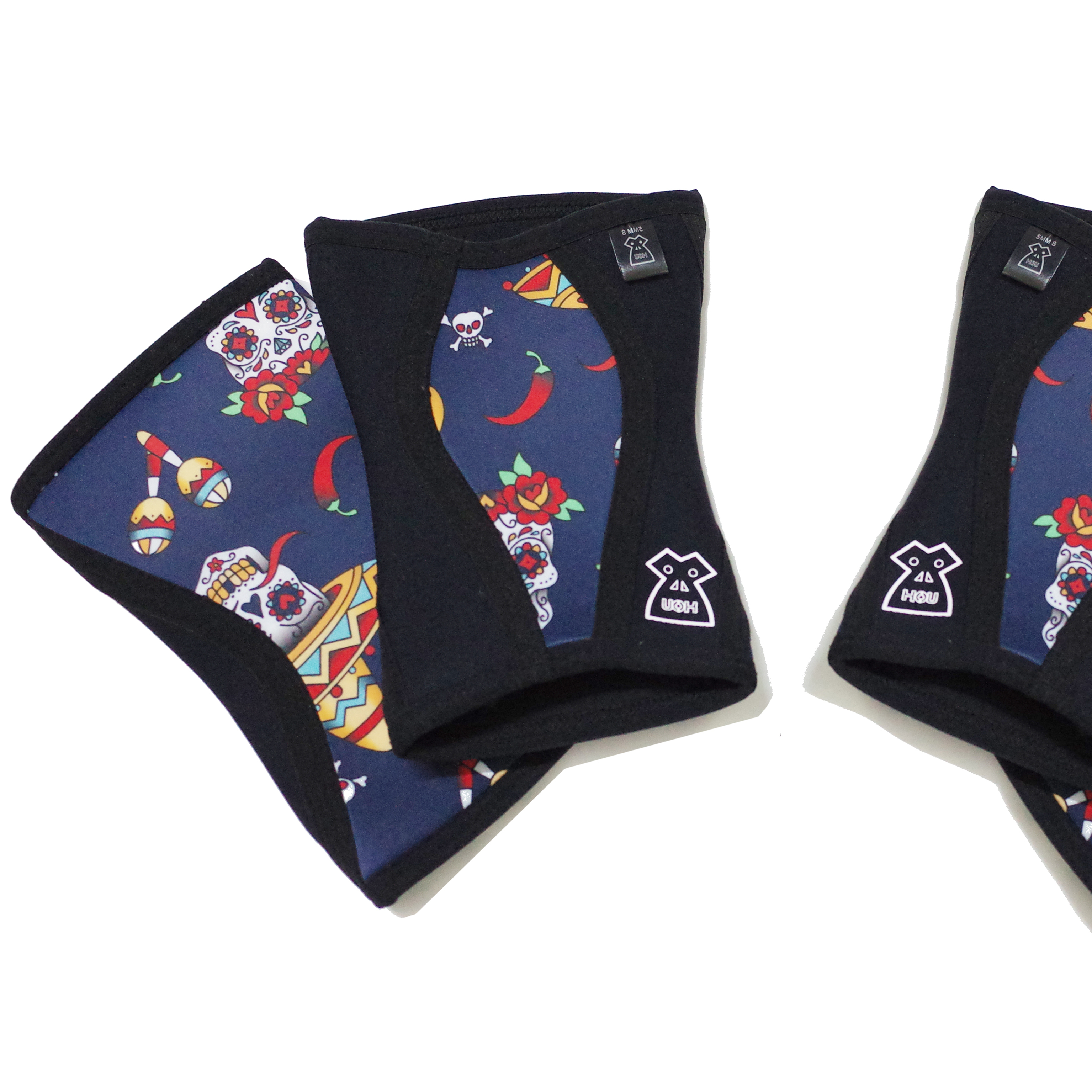 HOU SKULL Neoprene Knee Supports 5MM Sports Knee Pressured Pads Crossfit Brace Weightlifting Compression Kneepads