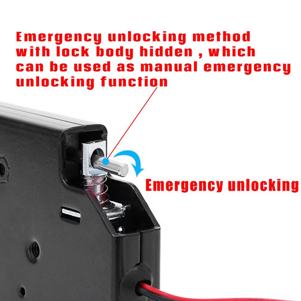 150kg/330lb elektrisk magnetisk lås dør adgangskontrol  dc 12v kabinet skuffe elektromagnetisk lås med nødlås