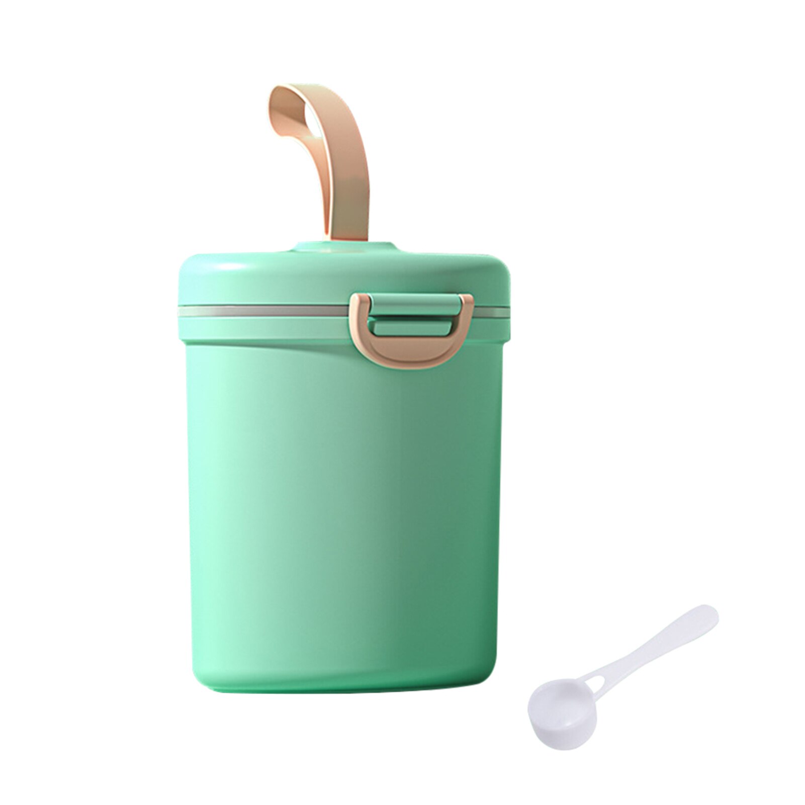 PP Large Capacity Baby Feeding Non Spill Bedroom Portable Milk Powder Container Detachable Easy Clean Outdoor Formula Dispenser: Green 2