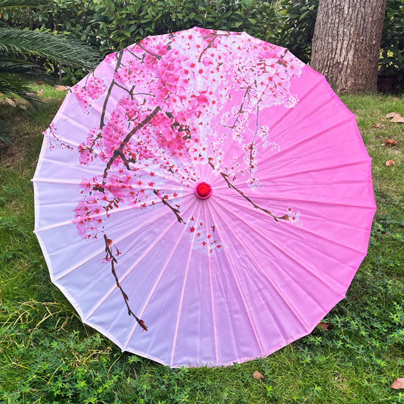 Chinese Silk Umbrella Hanfu Waterproof Oil Paper Umbrella for Wedding Photograph Prop Dance Decorative Costume Parasol: Brown
