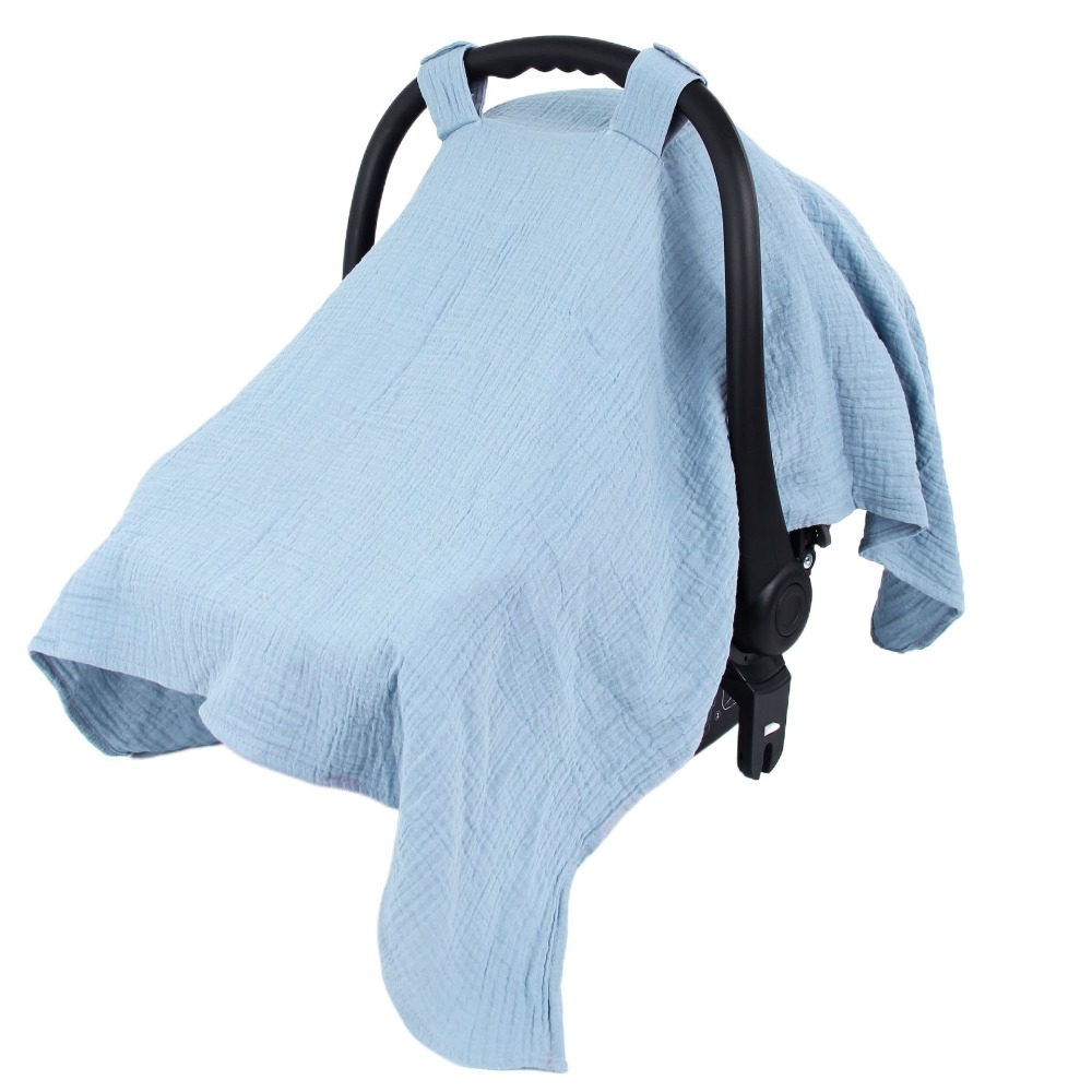 Capa de carrinho de bebê de algodão leve guarda-sol transporte capa completa capa de assento de segurança do bebê gaze capa de cesta de bebê crianças: Vermelho