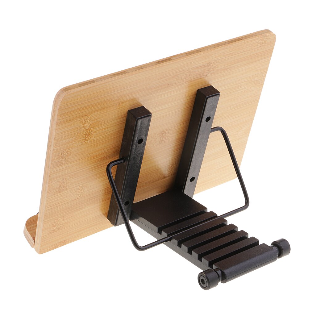 Portable Bamboo Book Stand Adjustable Document Stand Holder Wooden Bookrest for Book Reading Supplies Phone Holder