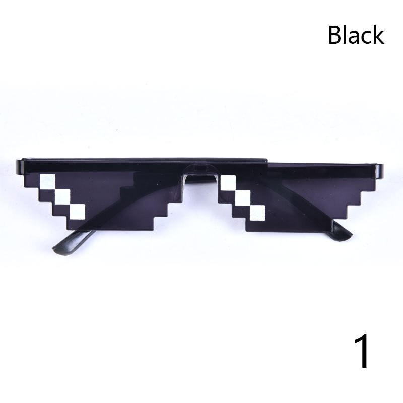 Men Women Pixel Glasses Mosaic Glasses Sunglasses Trendy Cool Party Funny Vintage Shades Eyewear: BK1