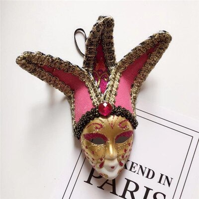 Venetiaans Masker Italië Koelkast Magneten Sticker Bell Clown Party Decoratie Magnetische Stickers Magneten Home Decoratie: Roze