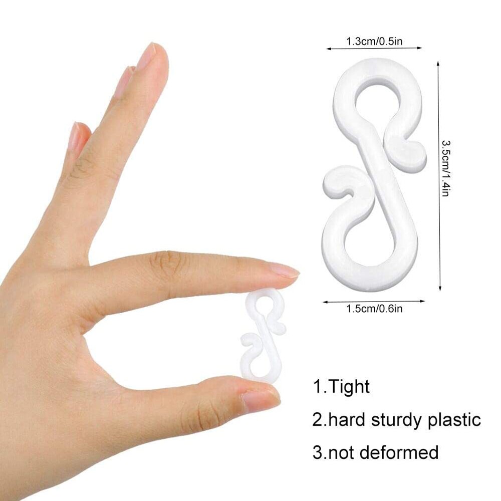 100 stuks dakgoothaken van kunststof, wit, ophangen, doe-het-zelf dakgoothangers voor feestverlichting, haak voor buitendraad