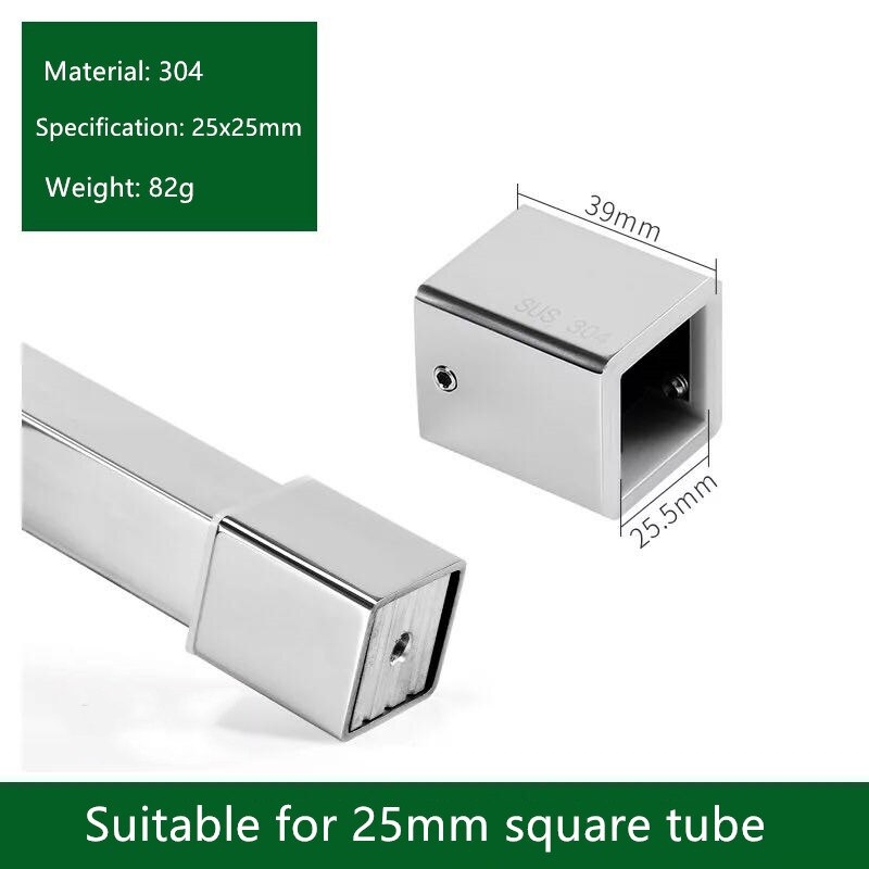 25mm fyrkantigt rör rostfritt stål anslutande hängande klämma t-formad tee 90 135 graders rakt hörn universal fläns säte: 8