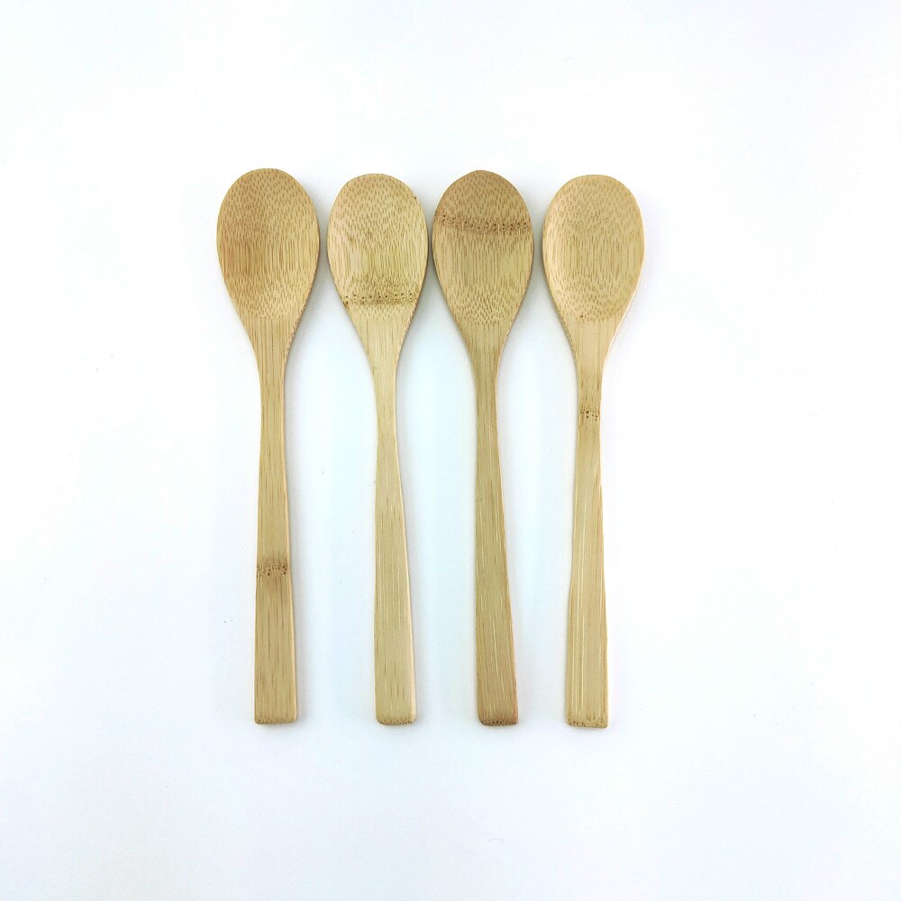 Organic bamboo Wood Cutlery Natural Bamboo Spoon Coconut Palm Coconut Spoon for Coconut shell bowl Bamboo Spoon Cutlery: 3pcs 20cm spoon