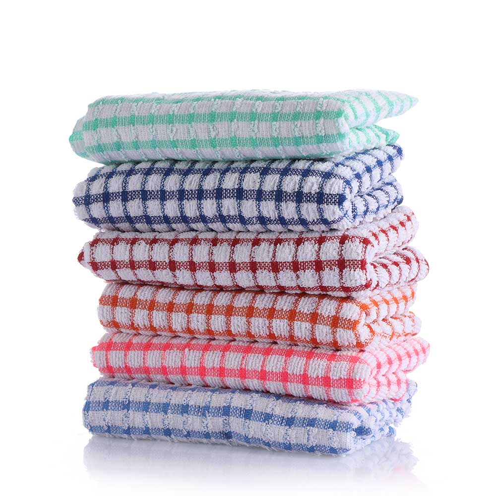 1pc 42*62cm absorberande torkhandduk bomull kökshanddukar tvätt skålen rengöringsdukar gitter handduk köksmaterial