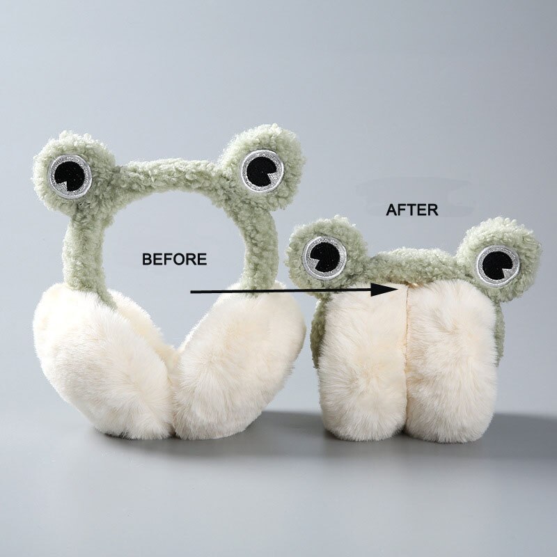 Winter Earmuffs Cute Frog Earmuffs for Women Warm Ear Muffs Ski Outdoor Headband Earphone Protect Christmas for Kid: frog 2