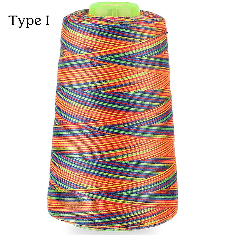 Nonvor 3000 Yards Rainbow Sewing Thread Multifunctional Polyester Sewing Thread for Regular Sewing Quilting Overlock Embroidery: Type I