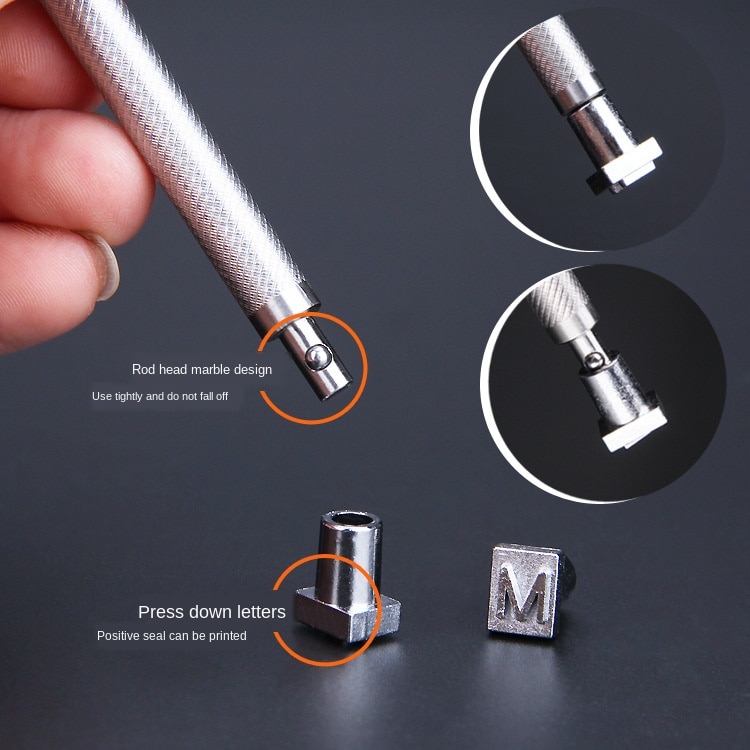 Sello de cuero para manualidades, herramienta de grabado artesanal, Sello de cuero con número del alfabeto de acero, sellos para manualidades, juego de grabado de molde de impresión de Metal, 36 Uds.