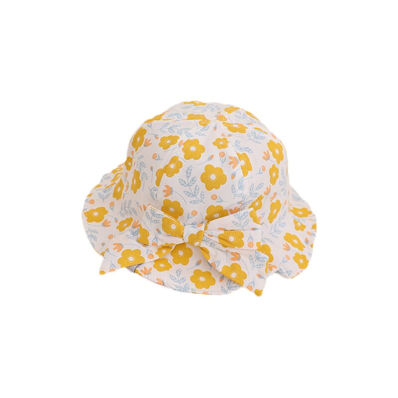 Sombrero de bebé con lazo grande para niña, gorro Floral para bebé, sombrero de Sol para playa, accesorios para niño, sombrero de cubo para niño, artículos infantiles de 1 a 3 años: B