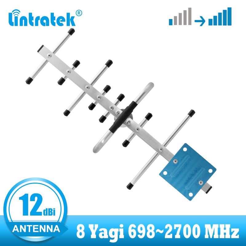 Lintratek 12dBi 698 ~ 2700 mhz Yagi antenna esterna per il GSM 2g 3g 4g del segnale del ripetitore di alta contralto guadagno antenna LTE wcdma ripetitore può utilizzare