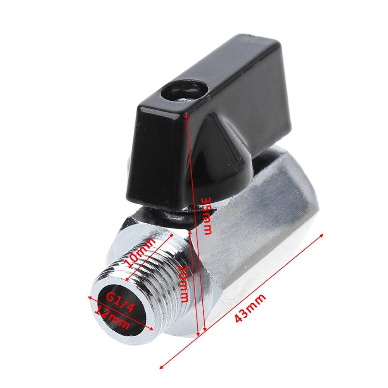 Brass Mini Ball Valve 1/4" BSP Male to Female Thread Air Compressor Hose