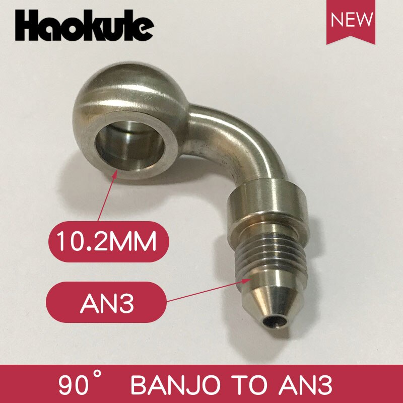 Haokule ruostumaton teräs banjo 10.2mm - uros  an3 tefl ptfe letkun pään liitos jarrujärjestelmän liittimet