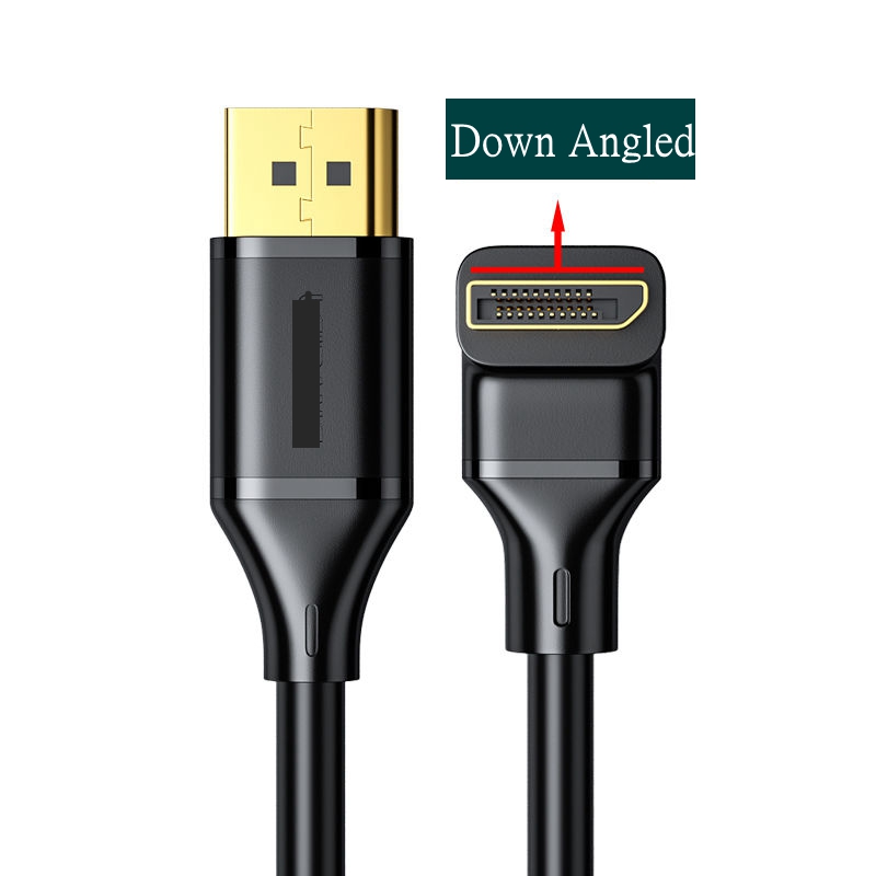 DisplayPort DP 1.4 Cable 1.5M 3M 90 degree Angled 8K@60Hz 4K@144Hz HDR High Speed 32.4Gbps Display Port Male to Displayport male: Down Angled / 1.5m