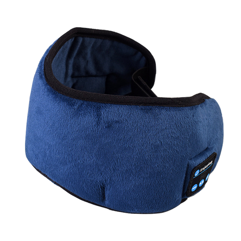 3D Draadloze Slapen Koptelefoon Sleep Oortelefoon Met Microfoon Slaap Hoofdtelefoon Bluetooth Koptelefoon Draadloze Hoofdband Oogmasker Voor Telefoon: Blue