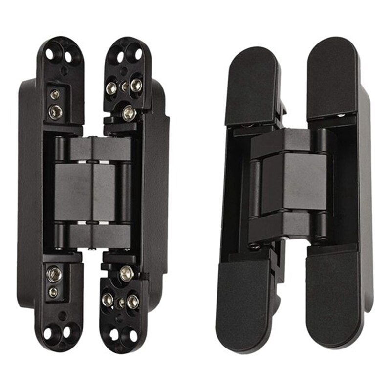 2PCS 7Inch Concealed Door Hinges 180 Degree Swing Hinges 3 Way Adjustable Butt Hinges