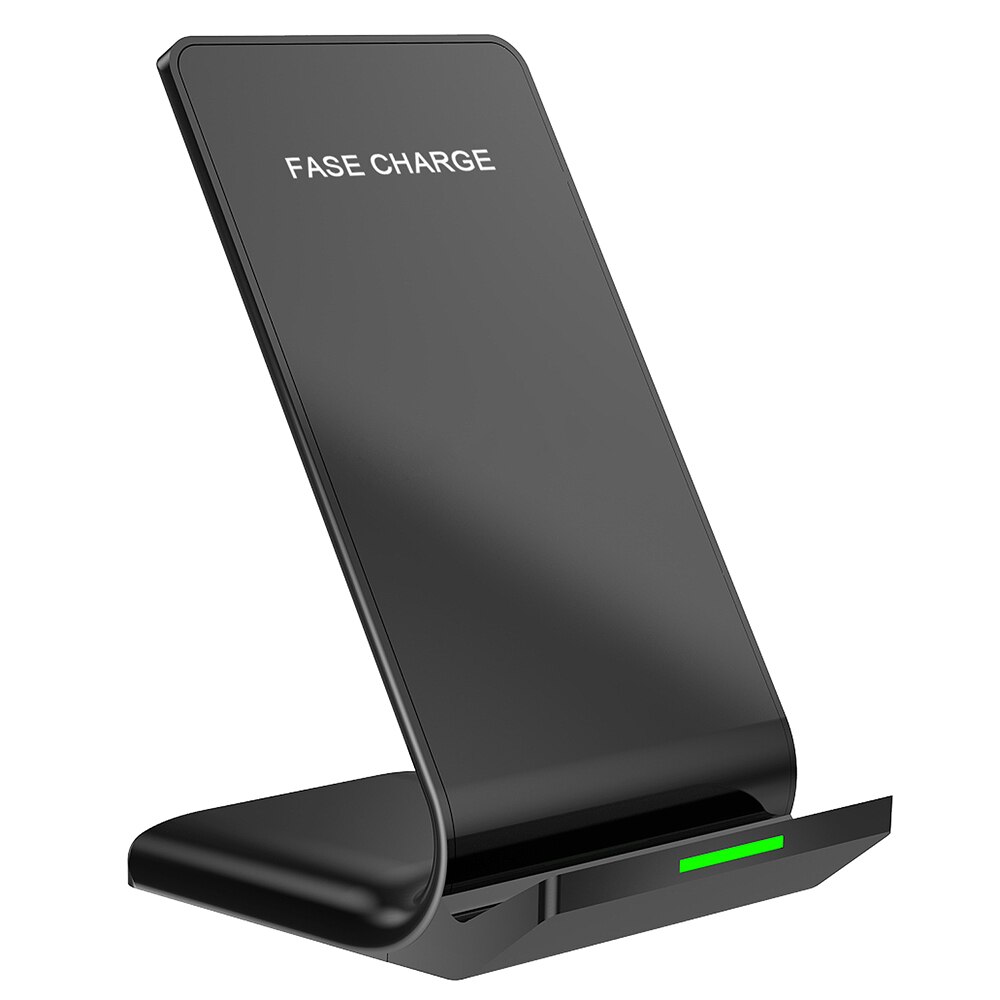Qi trådløs opladerstander kompatibel til samsung  s9 s8 plus note 9 8 iphone  x 8 xs max xr mobiltelefon usb hurtig trådløs oplader: Sort