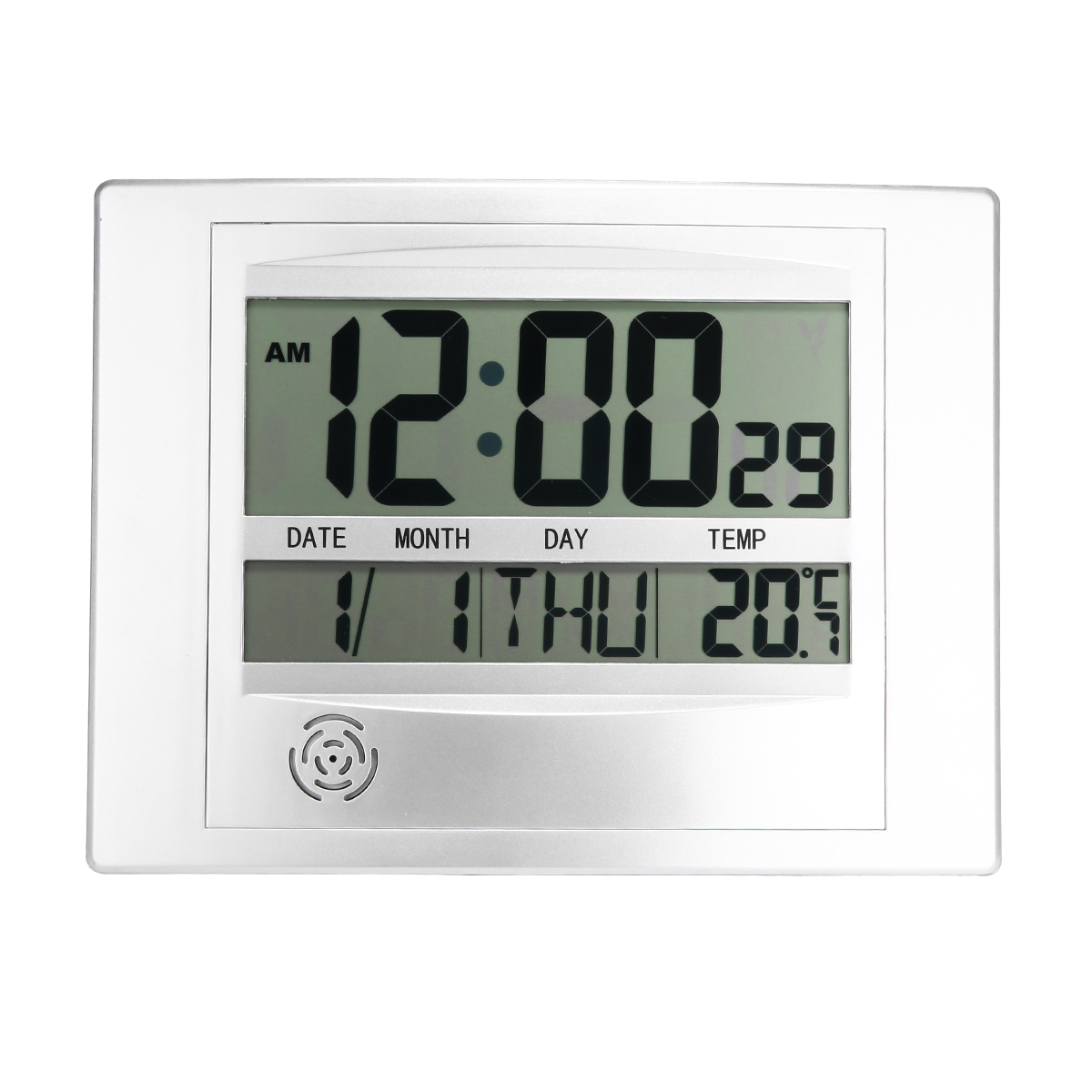 Digital Temperature Wall Clock Digital LCD Display Wall Alarm Clock Calendar Function 12/24 hour Display for Home Office Decor