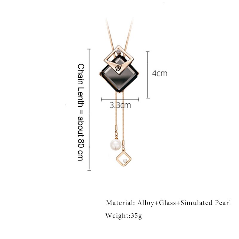 Lange halskæder og vedhæng geometrisk krystal statement halskæde til kvinder collier femme perle choker smykker