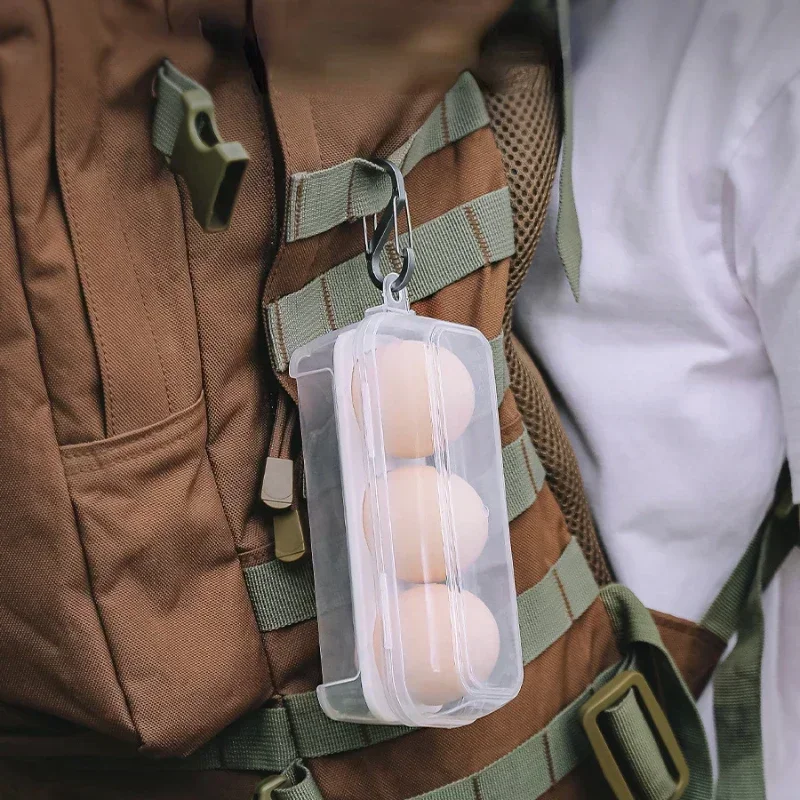 Æggekasse med 3/4/8 gitter æggeholder til udendørs camping, picnic, æggekasse, faldsikre æggeopbevaringskasser, køkkenorganisator