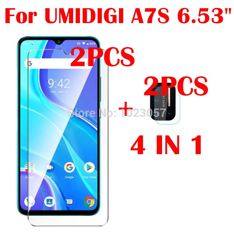 UMIDIGI – verre trempé 3 en 1 pour appareil photo, protecteur d'écran pour UMIDIGI A7S A9 GT, 6.53 pouces, 2.5 D: BISON GT 6.67 / 4 in 1