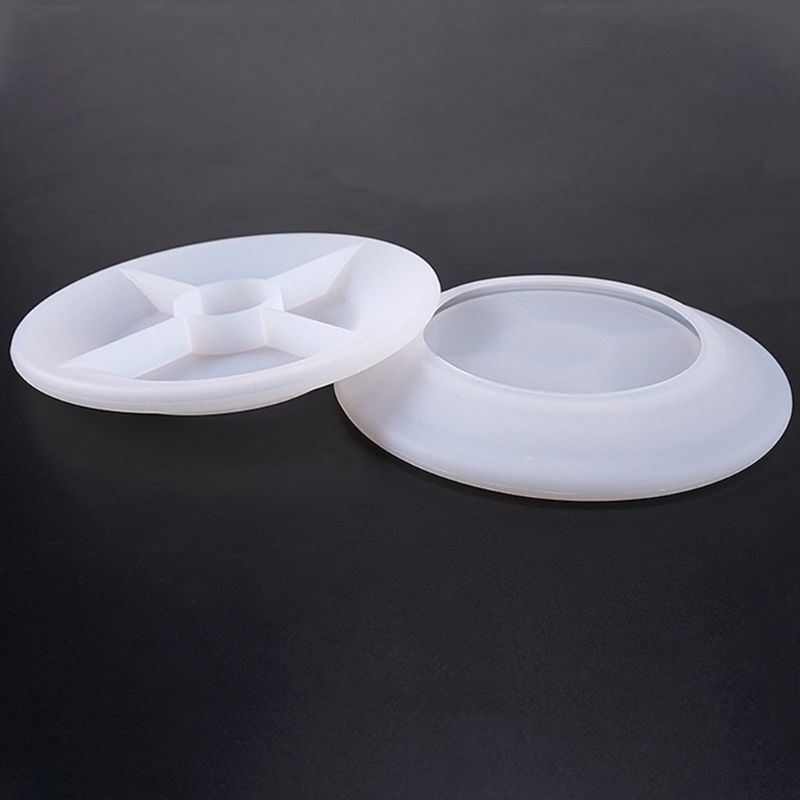 Kristal epoxy mal diy handgemaakte ronde platte plaat oplichtende spiegelplaten siliconen mal