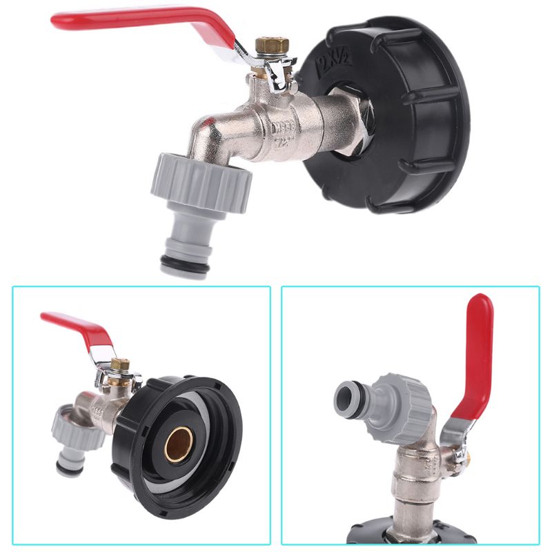 IBC Tank Adapter TANK DRAIN ADAPTER S60X6 To Brass Garden Tap With 1/2" Hose Fitting Oil Fuel Water