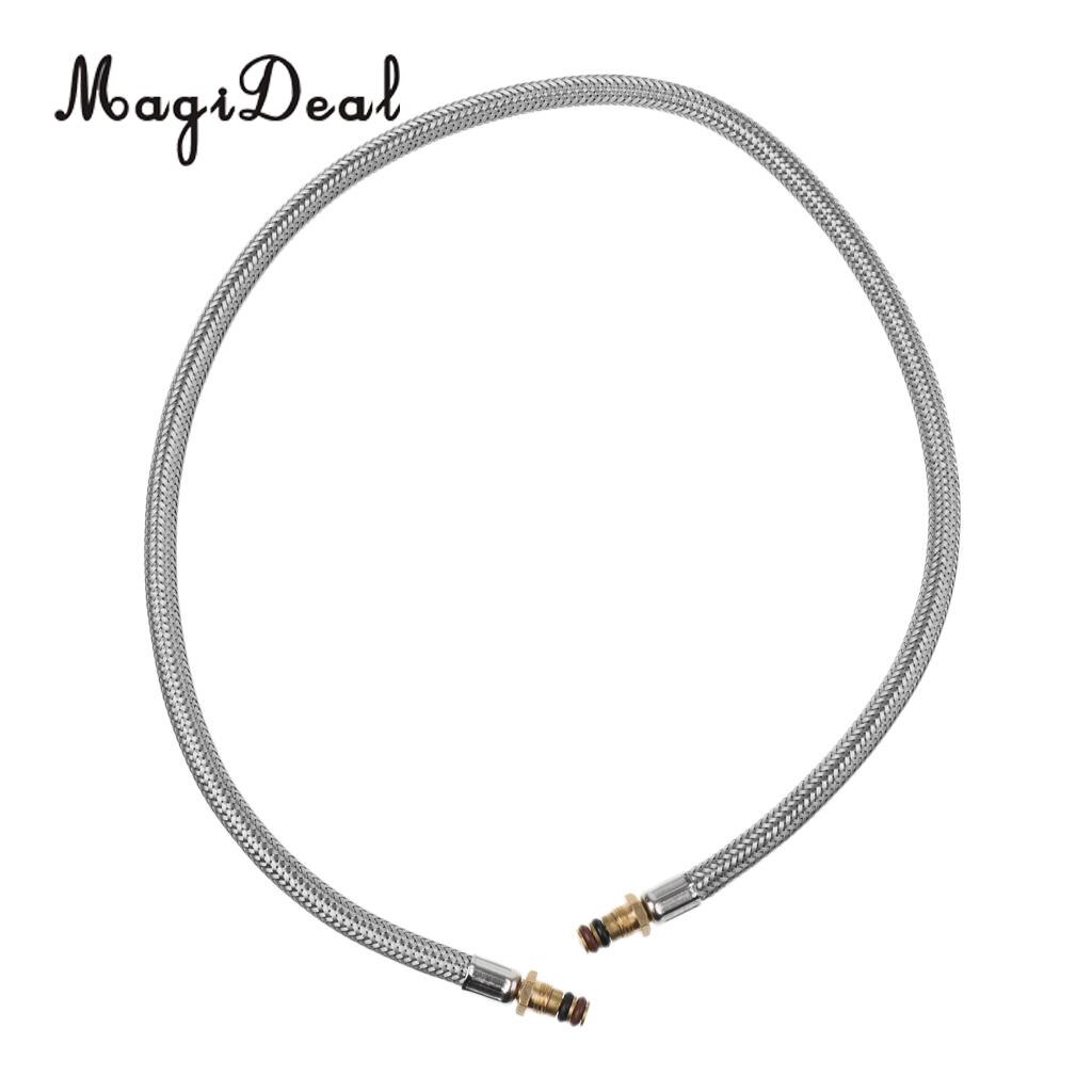 MagiDeal 30cm/50cm Durable Stainless Steel Gas Tank Head Adapter Hose Connector Regulator for Outdoor Camping Picnic BBQ Stove: 50cm