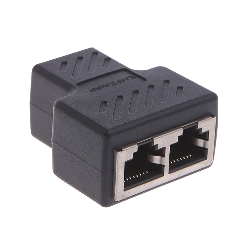 1 Om 2 Manieren LAN Ethernet-netwerkkabel RJ45 Vrouwelijke Splitter Connector Adapter