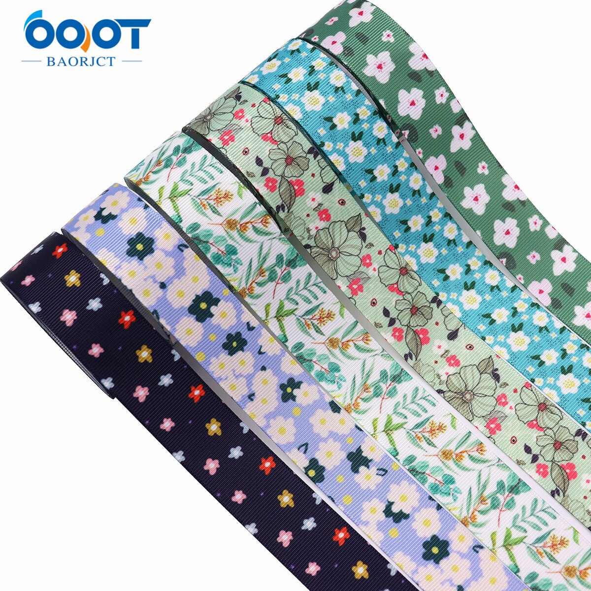 Flower Thermal Transfer Printed Grosgrain Ribbons,25mm 10Yards M-211111-2103 Wrap Bow Cap DIY Accessories Decorations
