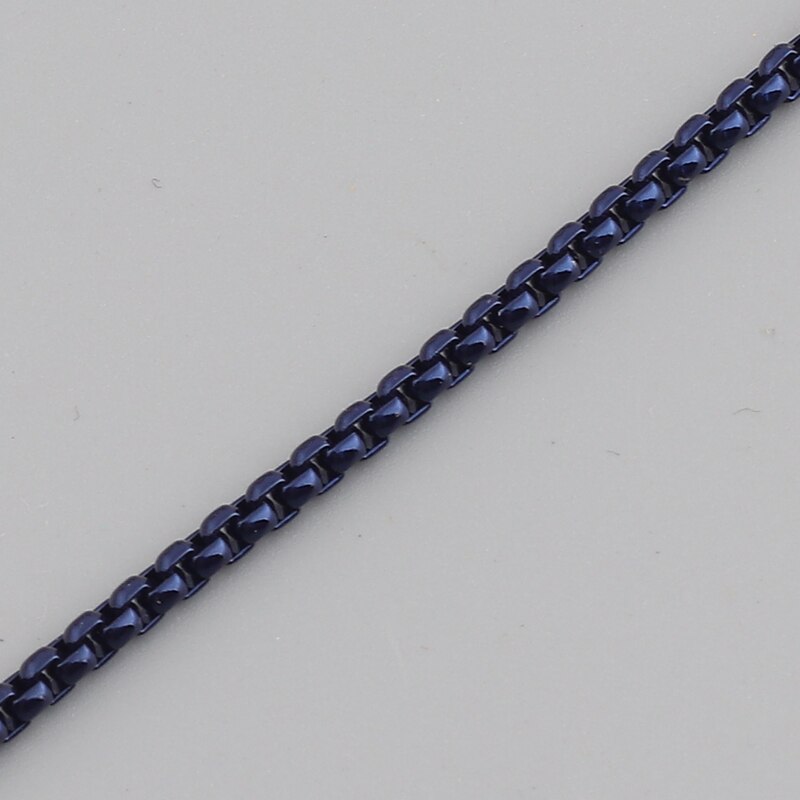 Verklaring Koper Emaille Boho Regenboog Kleur Box Ketting Choker Ketting Voor Vrouwen Meisje Collier Femme Zomer Bijoux: dark blue