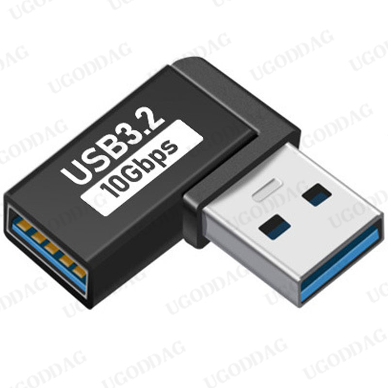 OTG Adapter USB 3.1 Type C Female To USB 3.0 Male Converter 10Gbps Type C to USB 3.0 90 Degrees Angled OTG Connector: Brown