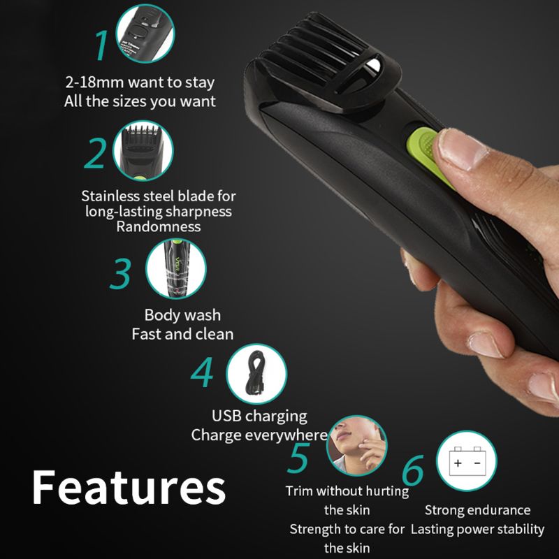 Máquina de cortar cabelo elétrica profissional aparador barba barbeiro grooming kit recarregável sem fio