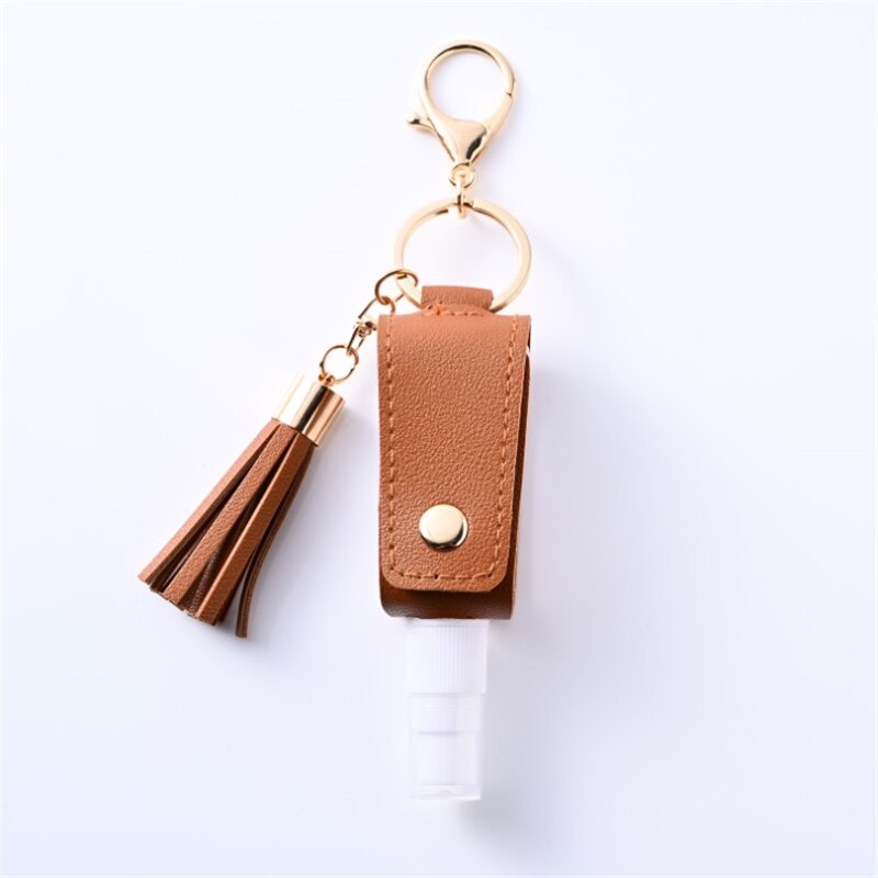 30ml Hand Sanitizer fallen Mini Desinfektionsmittel Hände Tragbare Hydroalcoholic Flasche sprühen Kopf Leder fallen Gesundheit Keychain Halfter: J sprühen Kopf