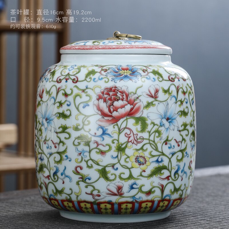 White Ceramic Tea Pot with Lid Home Moisture-proof Tea Bag Storage Box Retro Living Room Decoration Coffee Table Accessories: K