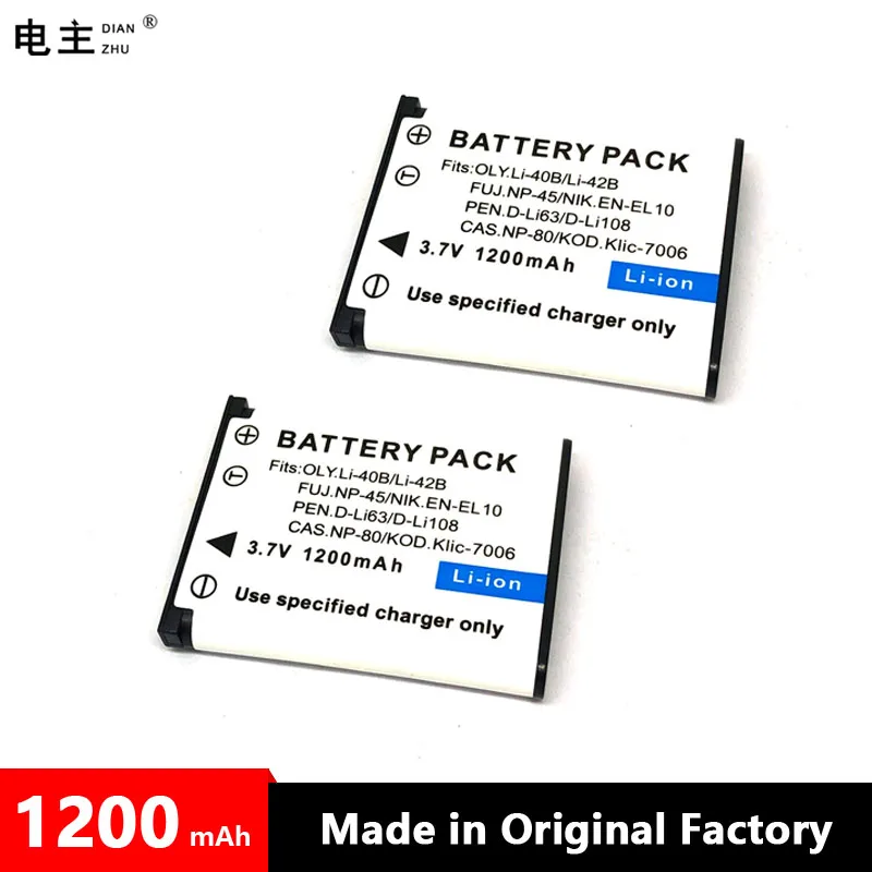 EN-EL10 Li-42B Li-40B FNP-45 A D-Li63 D-Li108 CNP-80 KLIC-7006 Battery Charger for Nikon OLYMPUS FUJIFILM Pentax Casio Kodak: Black