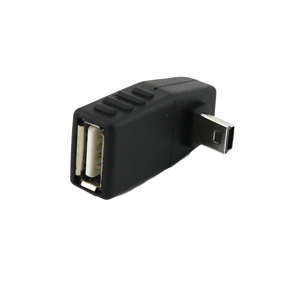 2x Mini USB 5Pin B Male naar USB 2.0 Type A Vrouwelijke OTG Host Adapter Links/Rechts/UP /Down Hoek Zwart