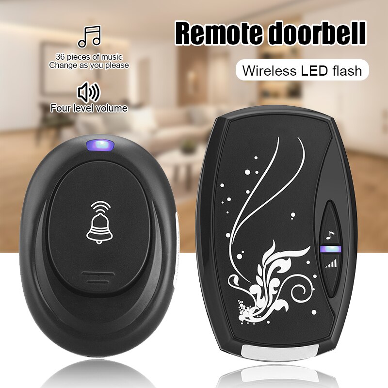 Home Wireless Remote Control Doorbell Bell 36 Music Doorbell With Flash Doorbell Door Bell Ring for Phone Home Security Cameras