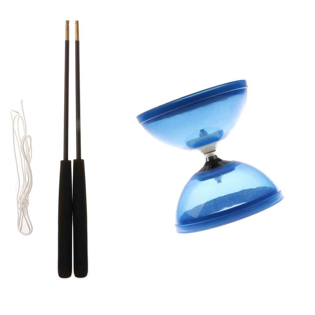 Plástico malabarismo brinquedos 1-bearing diabolo com handsticks &amp; string: Blue